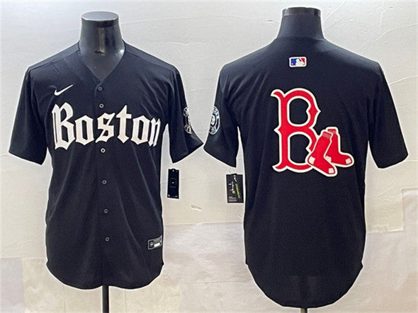 Team Big Logo Boston Red Sox black jersey