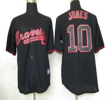Chipper Jones Atlanta Braves black Fashion jersey