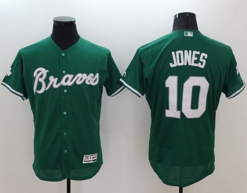 Chipper Jones Atlanta Braves green Authentic jersey