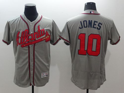 Chipper Jones Atlanta Braves grey Authentic jersey