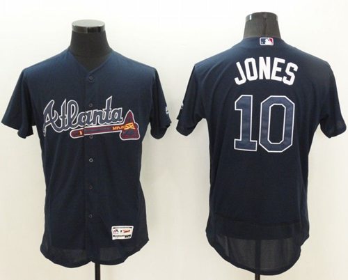 Chipper Jones Atlanta Braves navy Authentic jersey