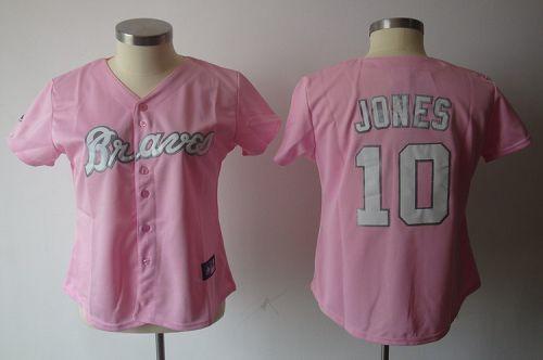Chipper Jones Atlanta Braves pink Fashion jersey