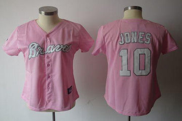Chipper Jones Atlanta Braves pink Fashion jersey