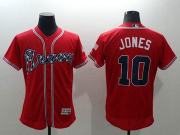 Chipper Jones Atlanta Braves red Authentic jersey