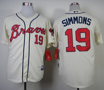 Andrelton Simmons Atlanta Braves cream Alternate jersey