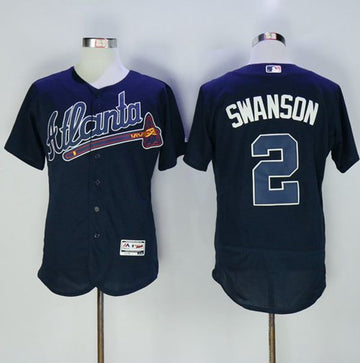 Dansby Swanson Atlanta Braves navy Authentic jersey