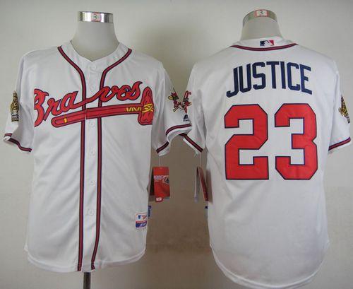 David Justice Atlanta Braves white jersey