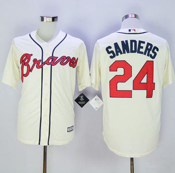 Deion Sanders Atlanta Braves cream jersey