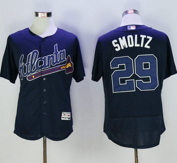John Smoltz Atlanta Braves navy Authentic jersey