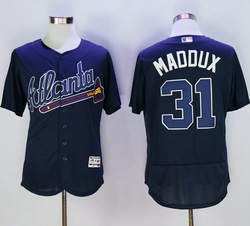 Greg Maddux Atlanta Braves navy Authentic jersey