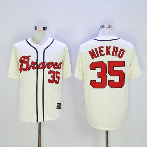 Phil Niekro Atlanta Braves cream Throwback jersey
