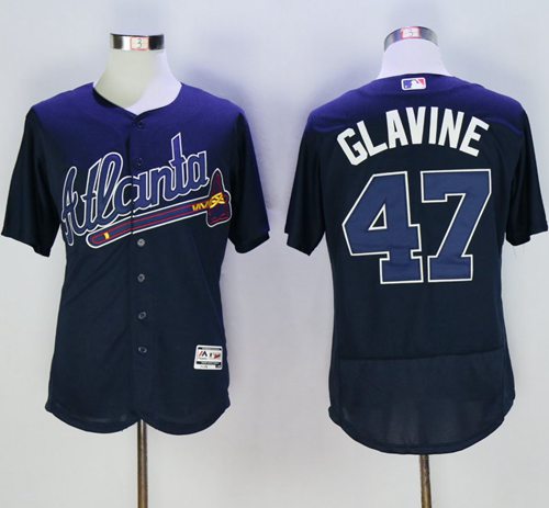 Tom Glavine Atlanta Braves navy Authentic jersey