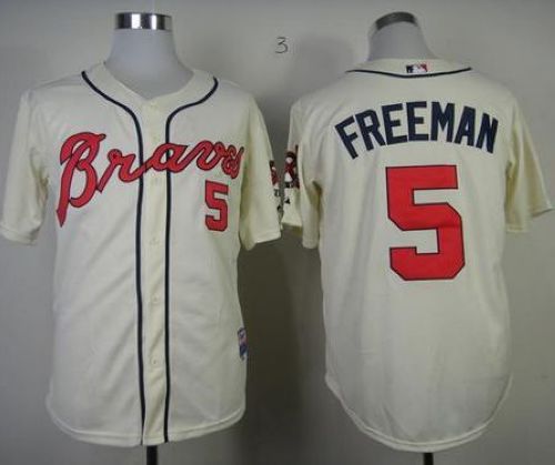Freddie Freeman Atlanta Braves cream jersey