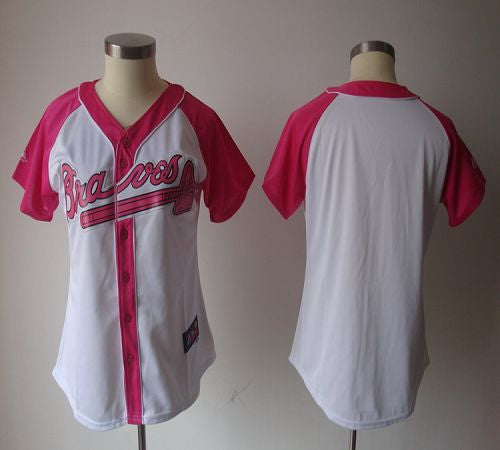 Custom Atlanta Braves white-pink Fashion jersey