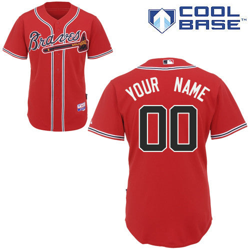 Custom Atlanta Braves red Authentic jersey