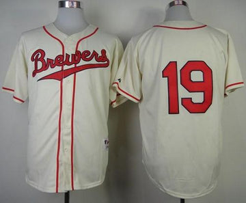 Robin Yount Milwaukee Brewers cream jersey