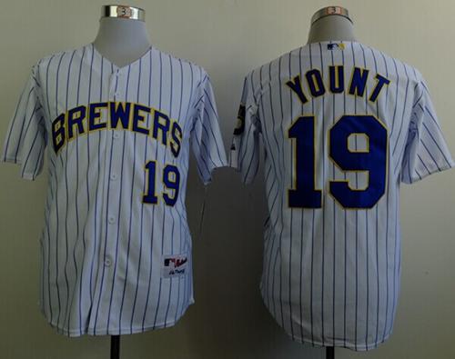 Robin Yount Milwaukee Brewers white jersey