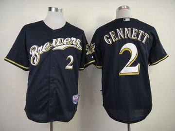 Scooter Gennett Milwaukee Brewers navy Alternate jersey