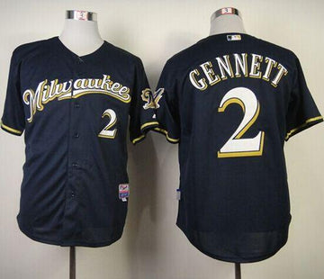 Scooter Gennett Milwaukee Brewers navy Alternate jersey