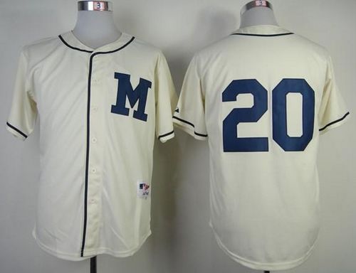 Jonathan Lucroy Milwaukee Brewers cream jersey