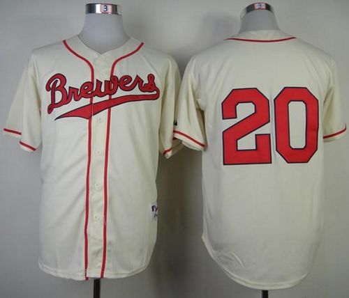 Jonathan Lucroy Milwaukee Brewers cream jersey