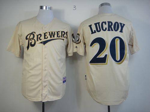 Jonathan Lucroy Milwaukee Brewers cream jersey