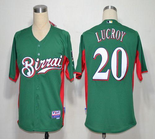 Jonathan Lucroy Milwaukee Brewers green jersey