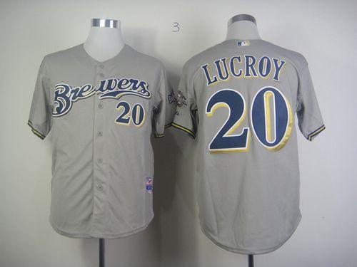 Jonathan Lucroy Milwaukee Brewers grey jersey