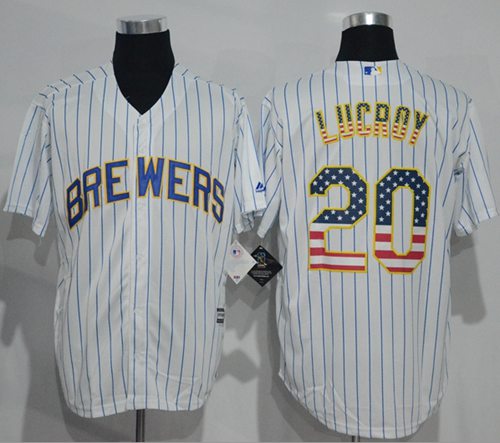 Jonathan Lucroy Milwaukee Brewers white Fashion jersey