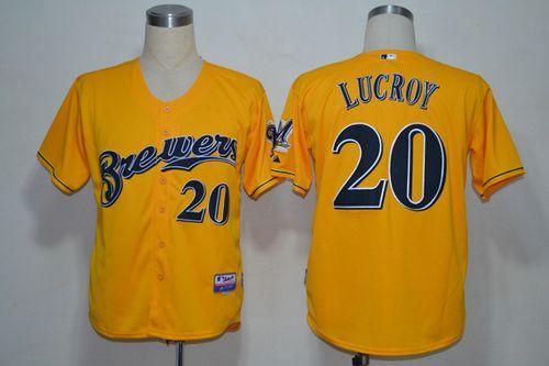 Jonathan Lucroy Milwaukee Brewers yellow Alternate jersey