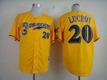 Jonathan Lucroy Milwaukee Brewers yellow jersey