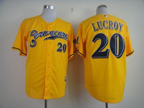 Jonathan Lucroy Milwaukee Brewers yellow jersey