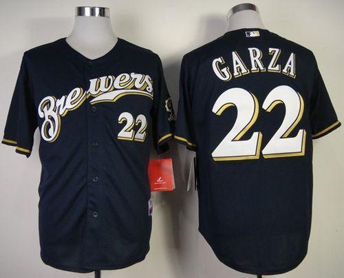 Matt Garza Milwaukee Brewers navy jersey