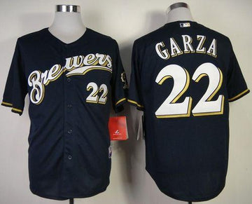 Matt Garza Milwaukee Brewers navy jersey