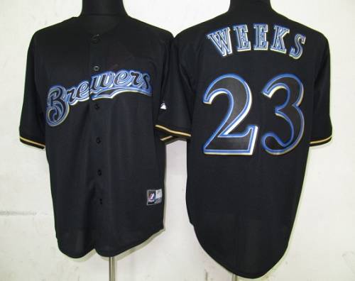 Rickie Weeks Milwaukee Brewers black Fashion jersey