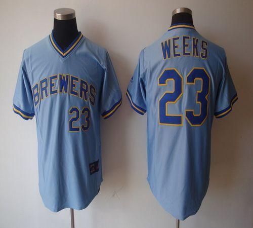 Rickie Weeks Milwaukee Brewers blue Cooperstown jersey