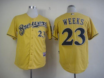 Rickie Weeks Milwaukee Brewers yellow Alternate jersey