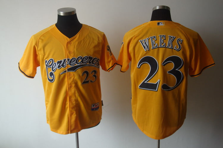 Rickie Weeks Milwaukee Brewers yellow jersey