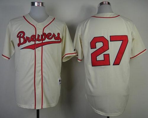 Carlos Gomez Milwaukee Brewers cream jersey
