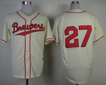Carlos Gomez Milwaukee Brewers cream jersey