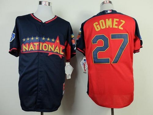Carlos Gomez Milwaukee Brewers navy-red jersey