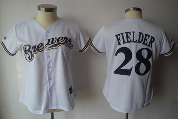 Prince Fielder Milwaukee Brewers white Fashion jersey