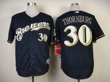 Tyler Thornburg Milwaukee Brewers blue jersey