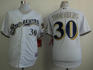 Tyler Thornburg Milwaukee Brewers white jersey