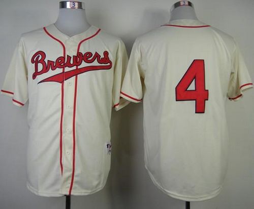 Paul Molitor Milwaukee Brewers cream jersey