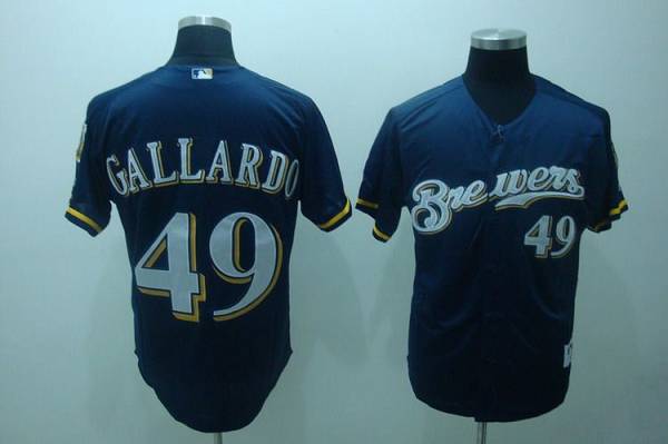 Yovani Gallardo Milwaukee Brewers blue jersey