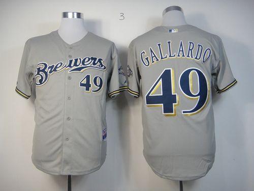 Yovani Gallardo Milwaukee Brewers grey jersey
