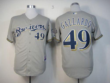 Yovani Gallardo Milwaukee Brewers grey jersey