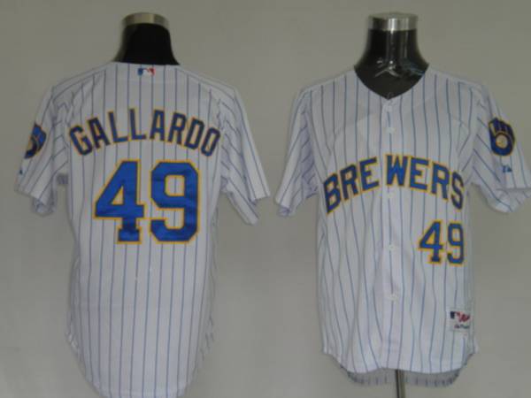 Yovani Gallardo Milwaukee Brewers white jersey