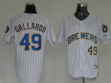 Yovani Gallardo Milwaukee Brewers white jersey